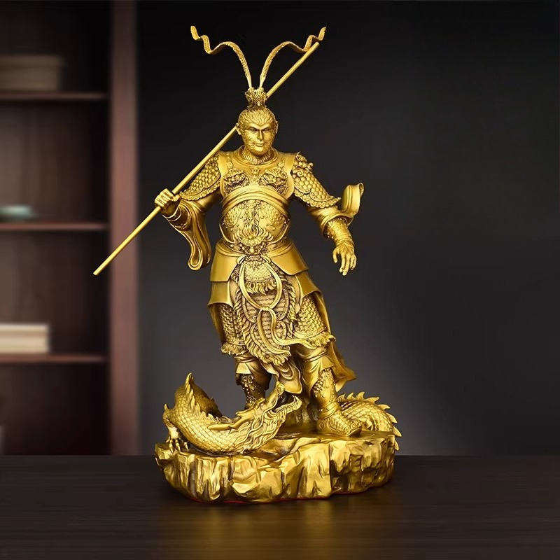 Home Decor Statue - Messing aapbeeld van de overwinnelijke Boeddha