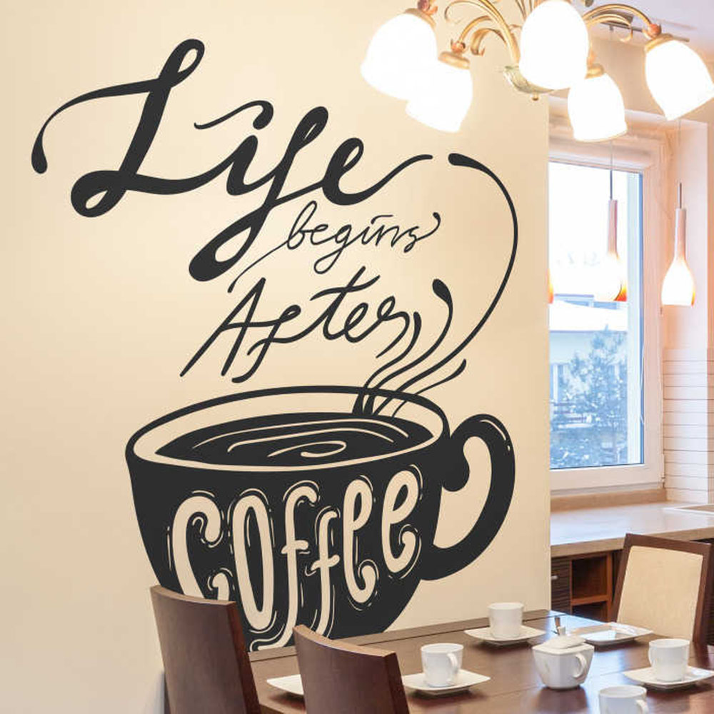 Home Decor Vinyl Flooring - Het leven begint na koffiemokken raam
