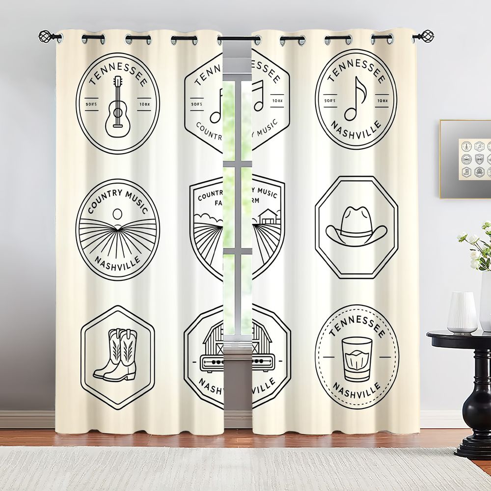 Home Decor Curtain - Tennessee Country Music Thema-gordijnen, Nashville esthetische