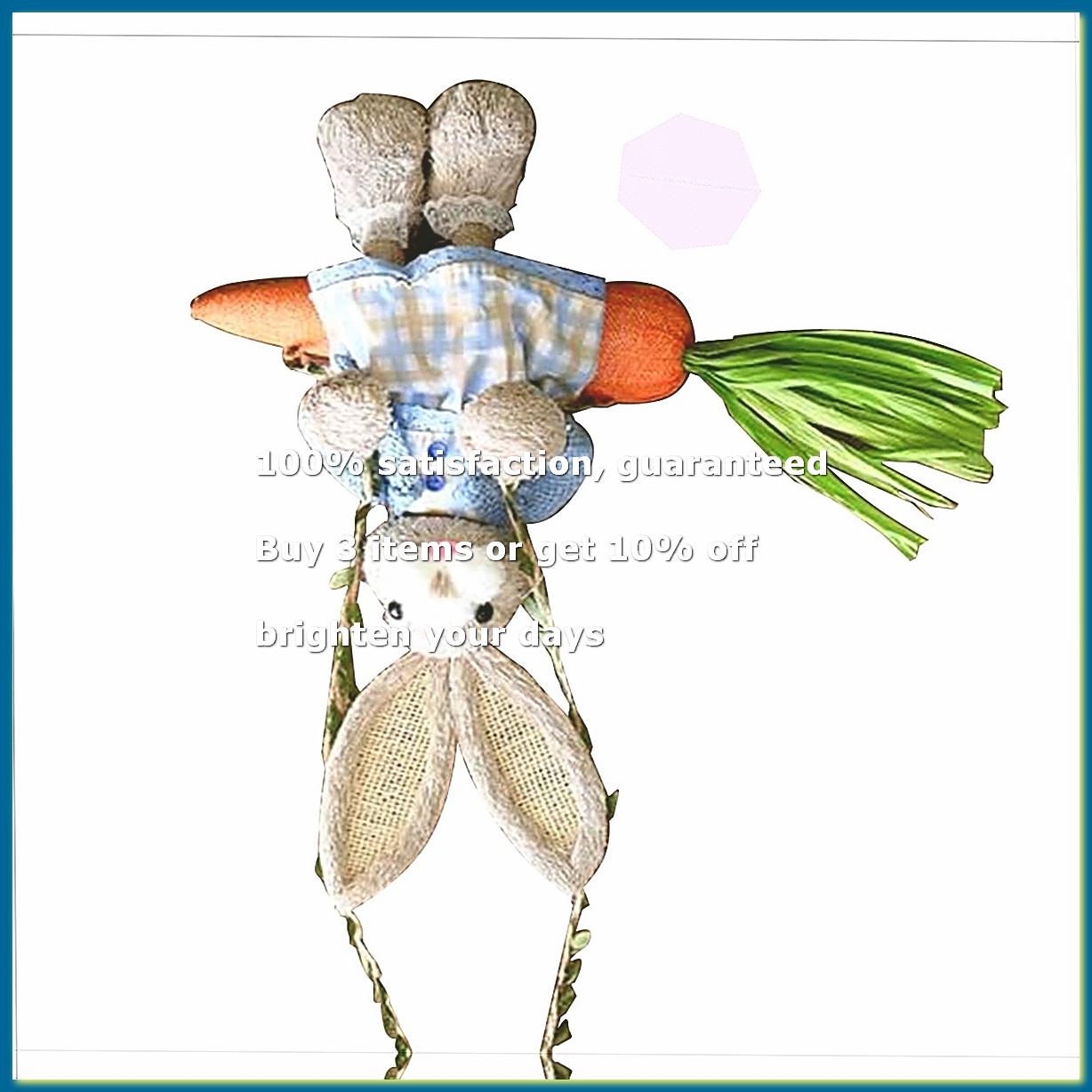 Home Decor Statue - Paasfiguurtje van stro, stro op wortelschommel,