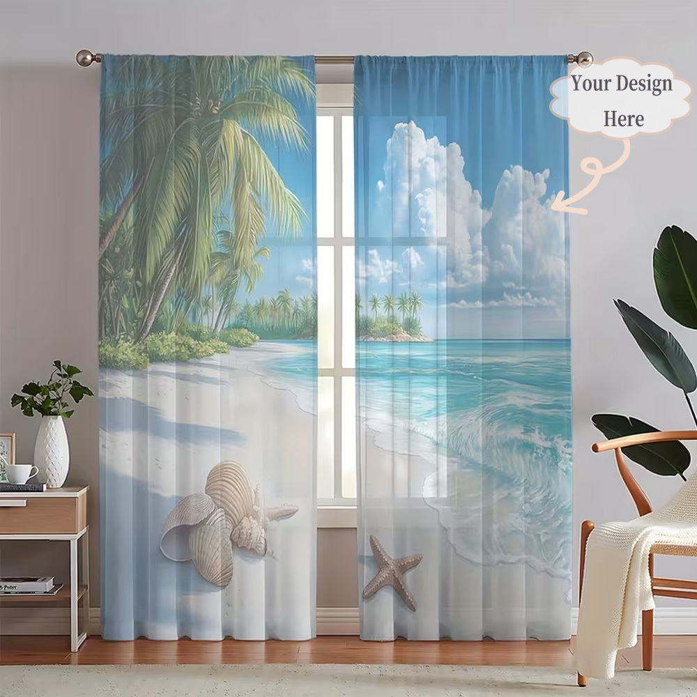 Home Decor Curtain - Op maat gemaakte 2D vlakke 2-delige