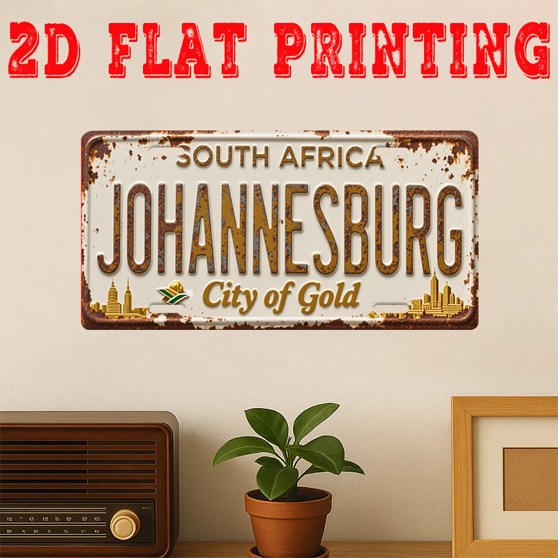 Home Decor Johannesburg - Vintage Johannesburg City metalen blikken bord,