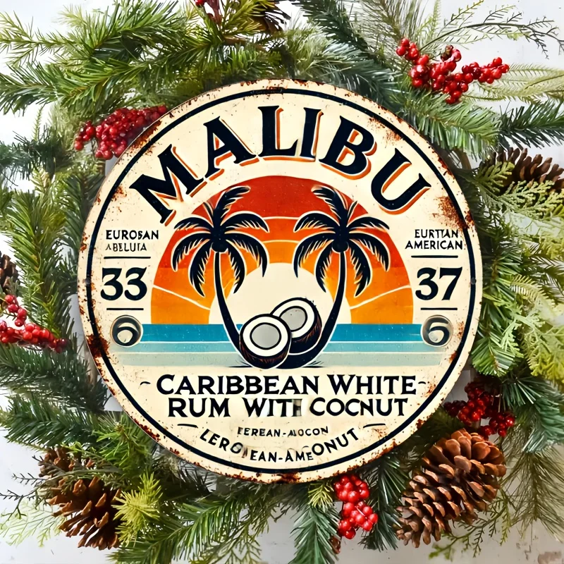 Home Decor Trends - Vintage Malibu Rum Coconut aluminium wandbord