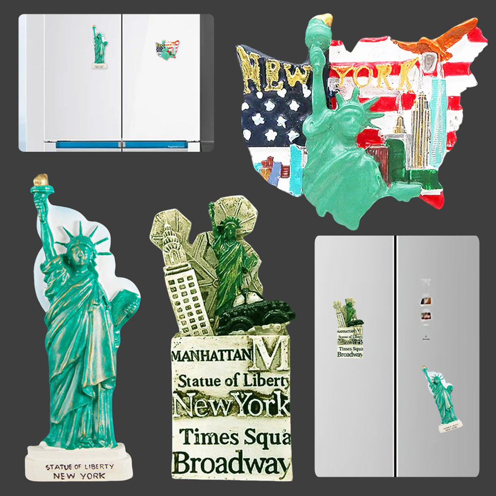 Home Decor Usa - Amerika Vrijheidsbeeld 3D Koelkast Sticker Toeristische
