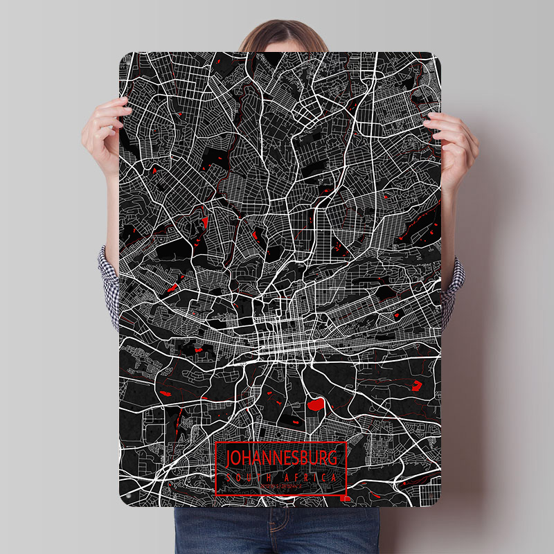 Home Decor Johannesburg - Johannesburg stadskaart Zuid-Afrika Oosterse poster op