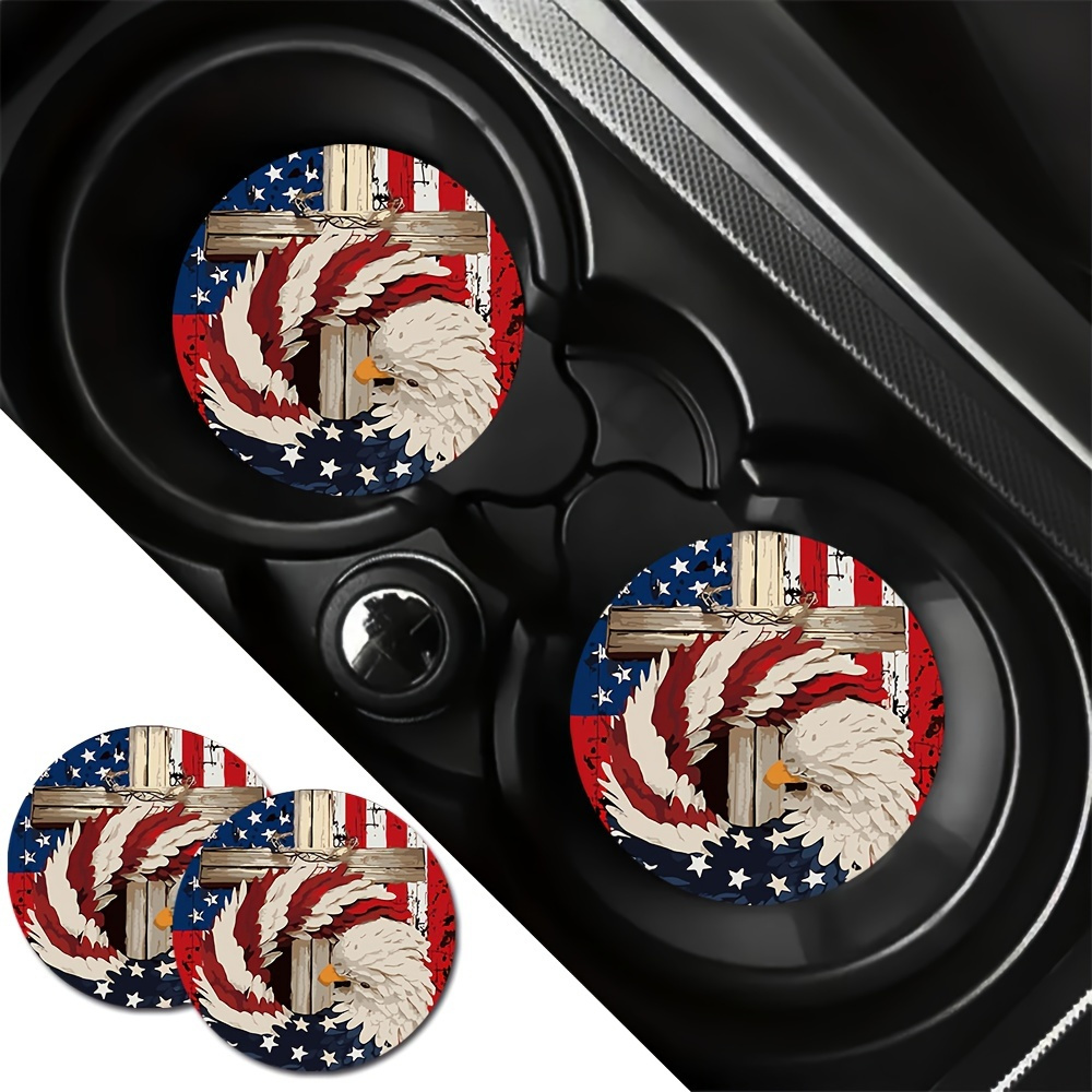 Home Decor Usa - 2-pack EVA-bekeronderzetters met Amerikaanse vlag en