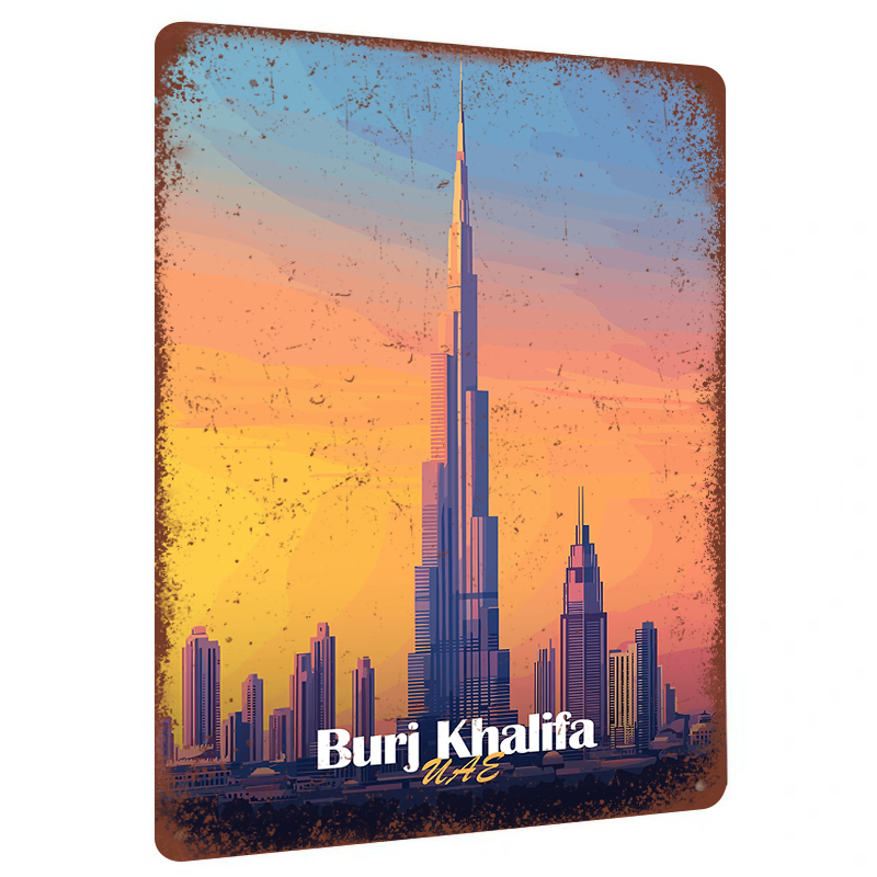Home Decor Uae - Burj Khalifa Dubai VAE Skyline Metal