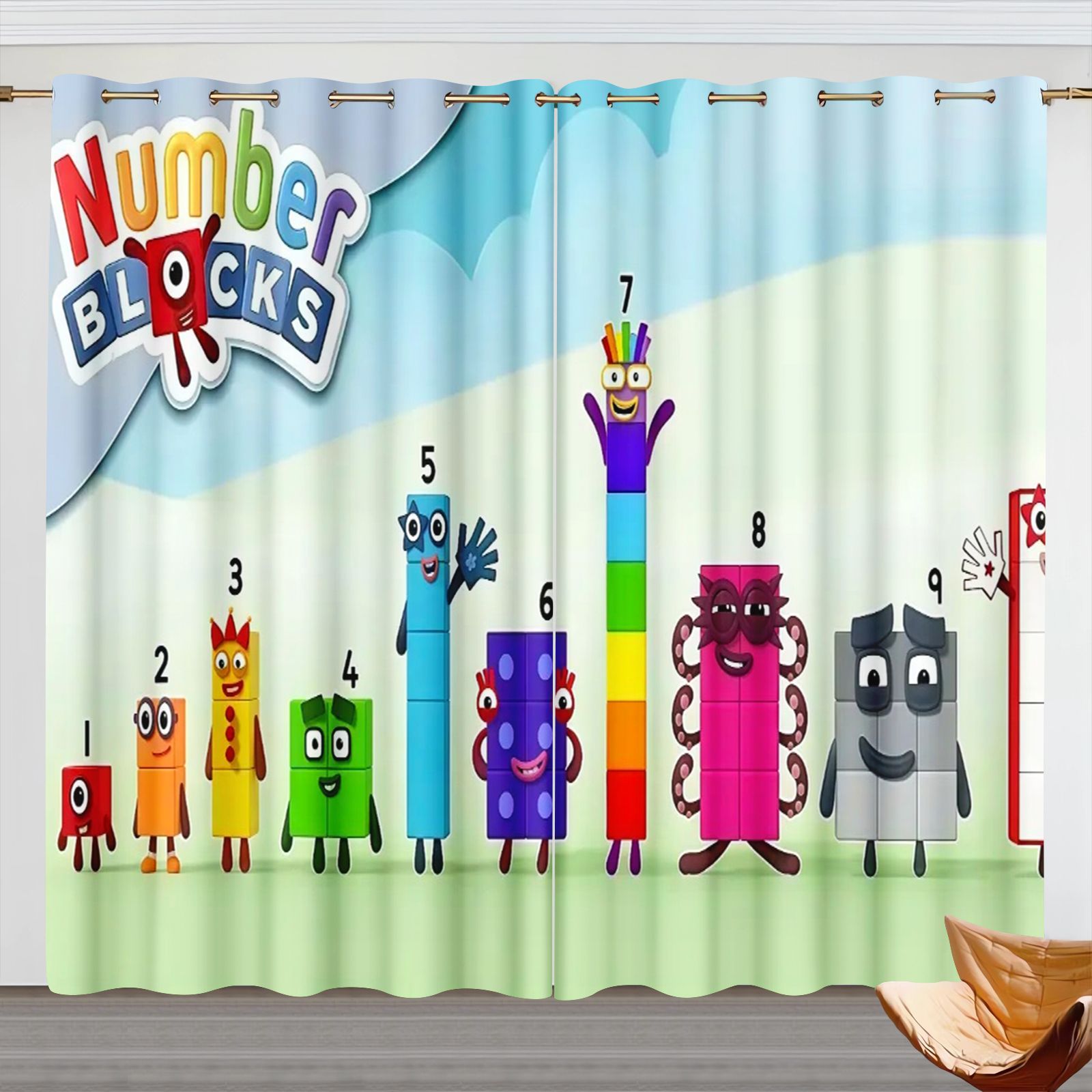Home Decor Curtain - Numberblocks Cartoon Gordijnen, Verduisterende gordijnen voor