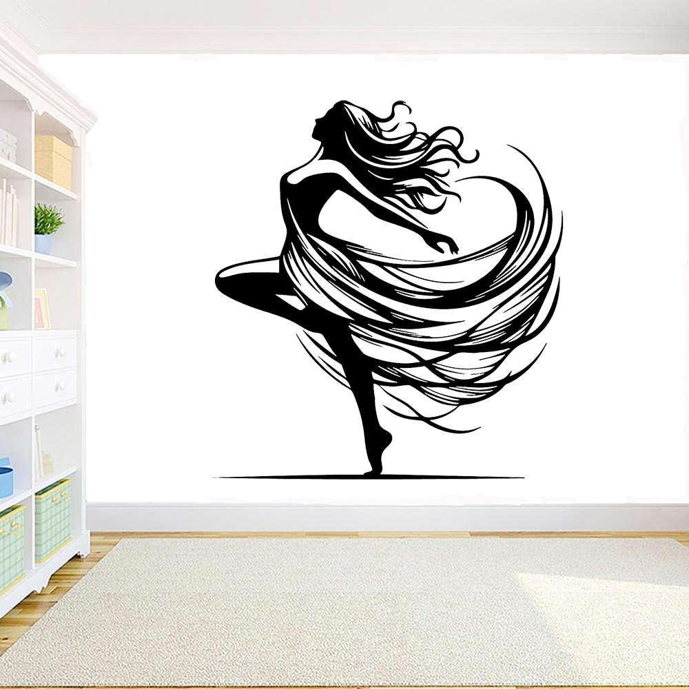 Home Decor Vinyl Flooring - Dansende vrouw muursticker danseres muursticker voor