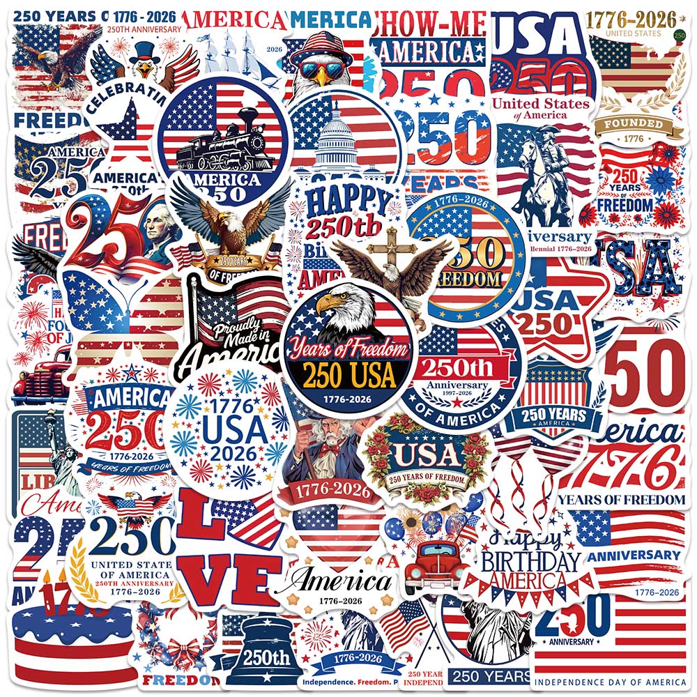 Home Decor Usa - 50 STKS VS Patriottische jubileumstickers voor