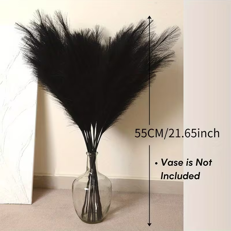 Pampas Grass Decor - 6 stuks kunstmatige pampasgrasdecoratie, grote pluizige