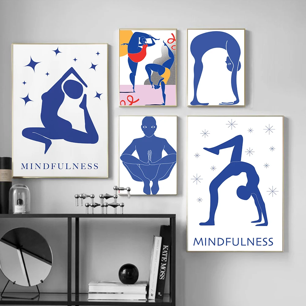 Home Decor Yoga - Thuisoefening Gym Yoga Pose Abstract Poster