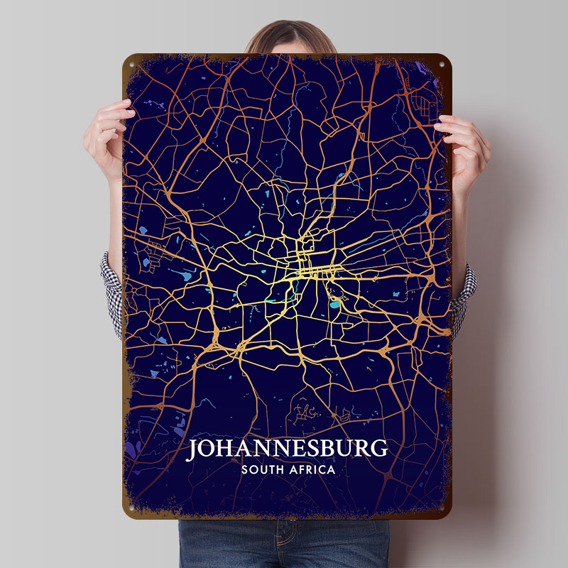 Home Decor Johannesburg - Johannesburg stadskaart poster op maat gemaakte