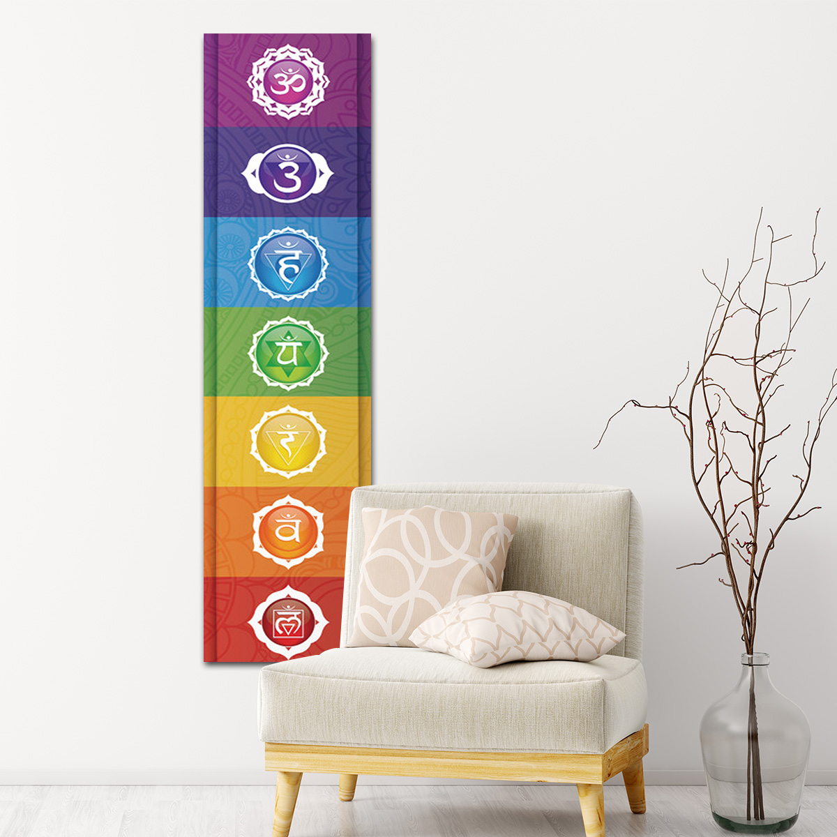 Home Decor Yoga - Wandtapijt met kleurrijke elementen Chakra Yoga
