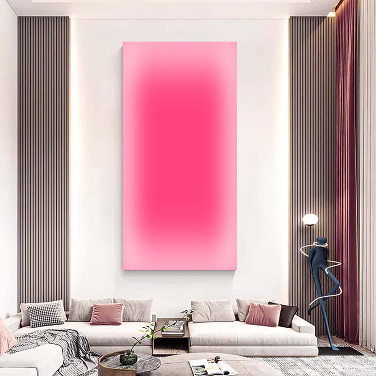Abstract roze ombre kunst neon - Home Decor Design Interior recensie en prijs