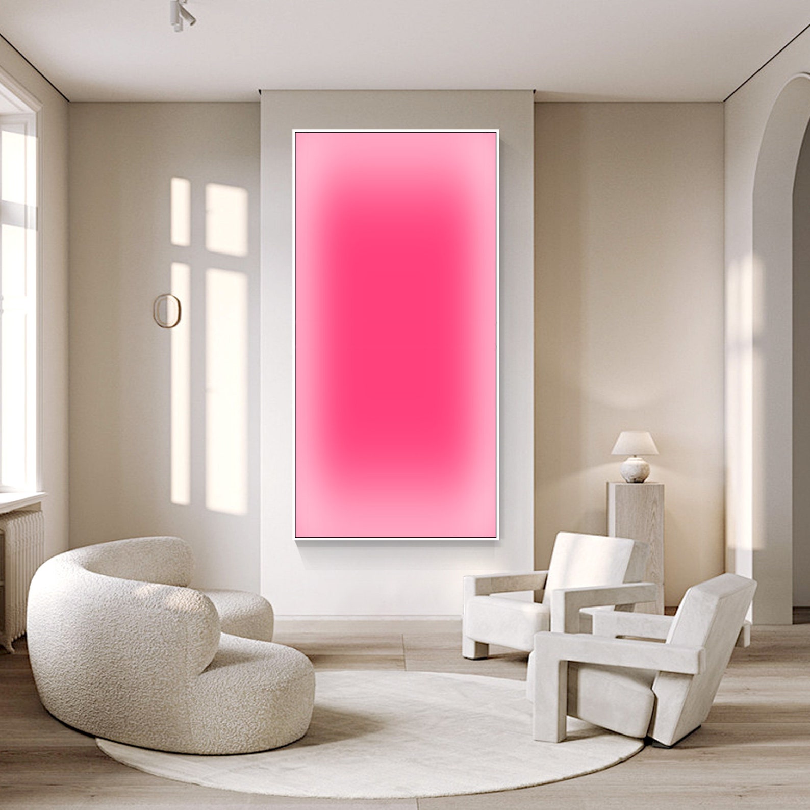 Abstract roze ombre kunst neon - Home Decor Design Interior recensie en prijs