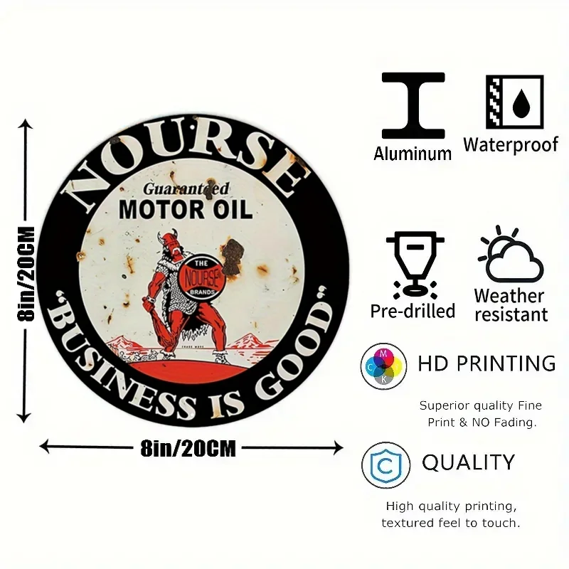 Vintage Motorolie Teken Ronde  - Home Decor Essentials recensie en prijs