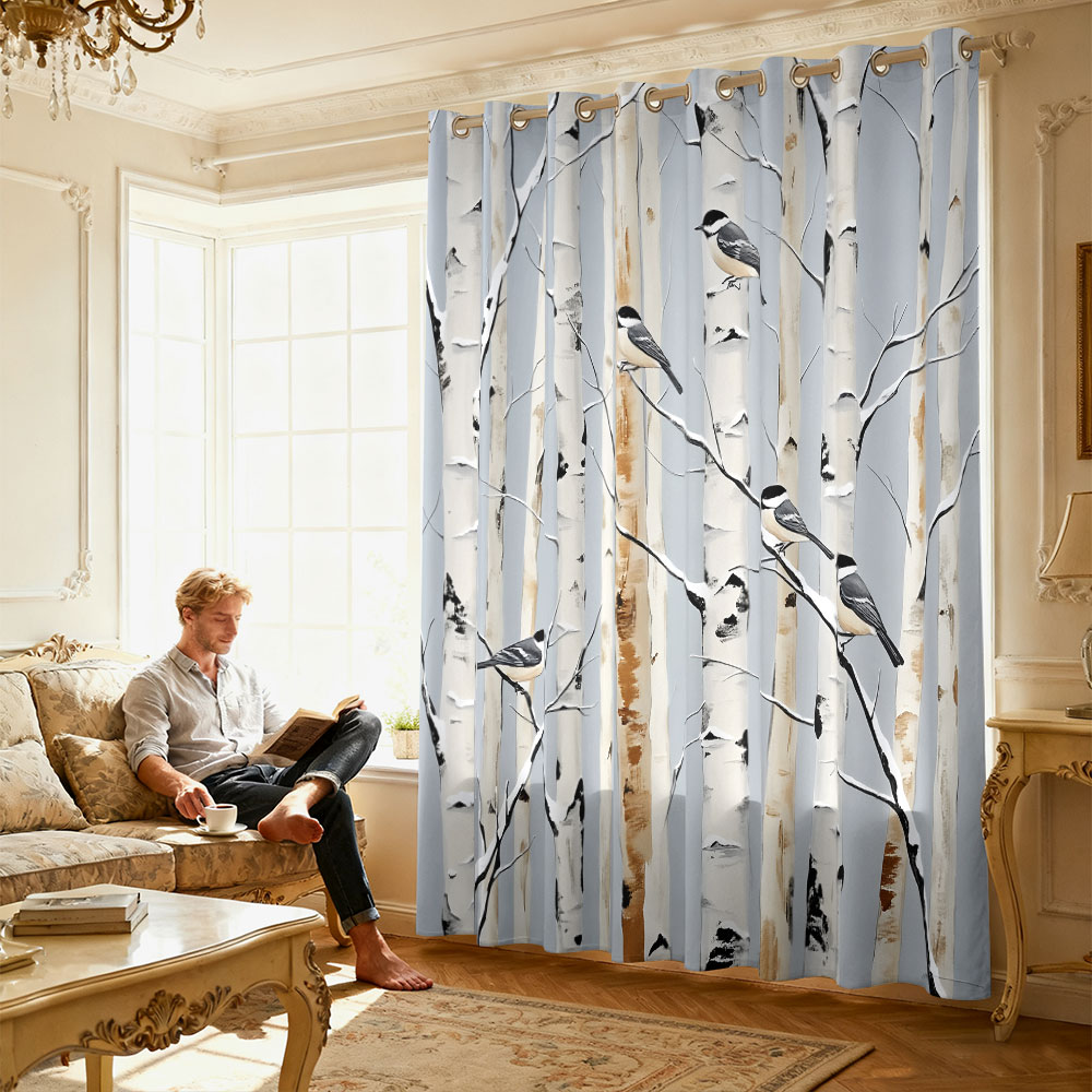 1 stuk berkenbos titmouse prin - Home Decor Curtain recensie en prijs
