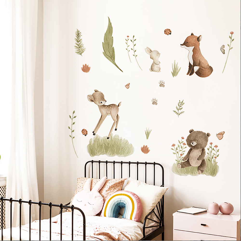 Nordic Bos Cartoon Muursticker - Home Decor Vinyl Flooring recensie en prijs