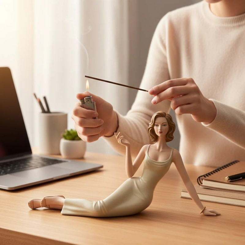 Elegante dame beeldje wierookh - Incense Stick Holder recensie en prijs