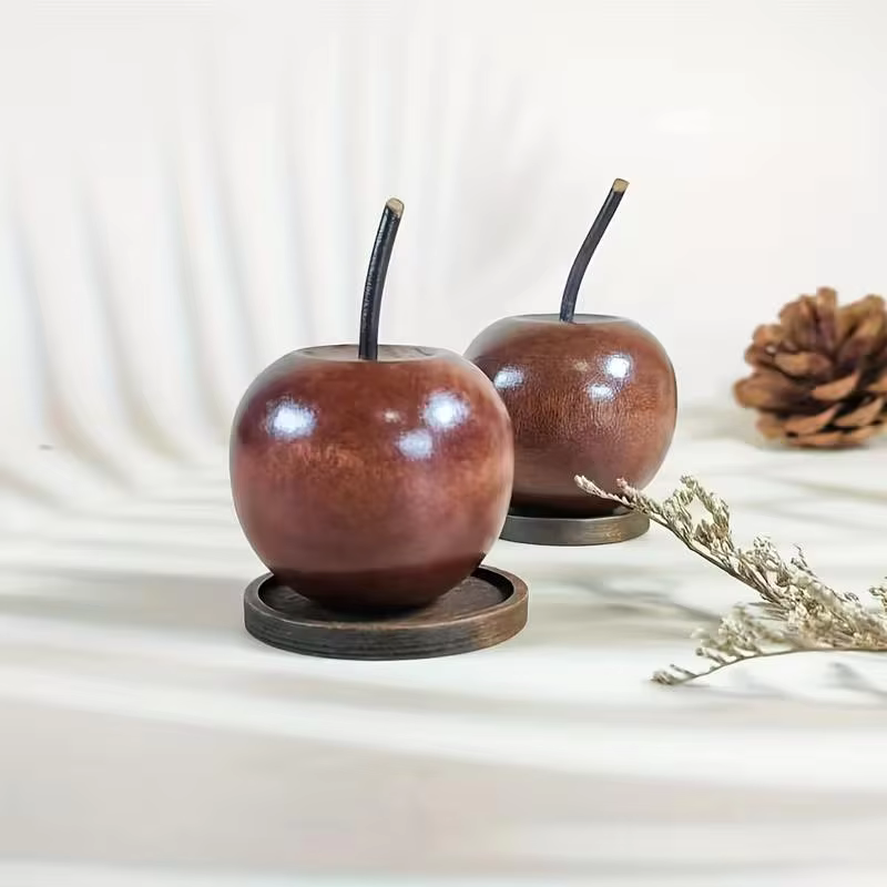 Natuurlijke houten appelvormig - Home Decor Yoga recensie en prijs