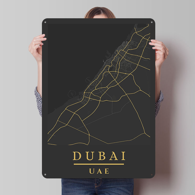 Dubai VAE Kaart Kunst Geprint  - Home Decor Uae recensie en prijs