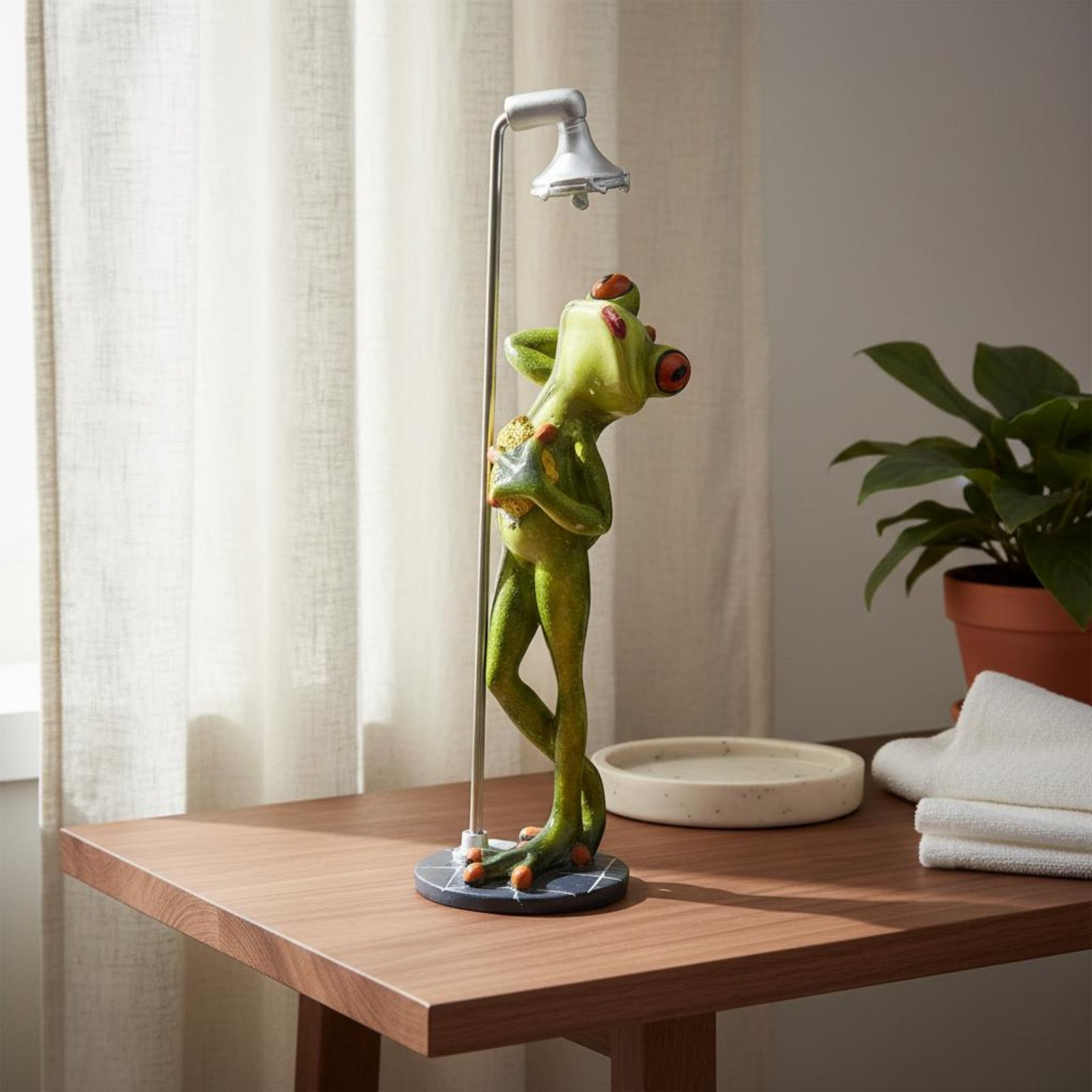 Douchende kikker beeldje Gewel - Home Decor Statue recensie en prijs
