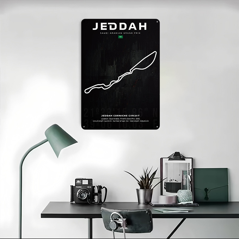 Jeddah Circuit Map Poster Aang - Home Decor Jeddah recensie en prijs